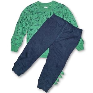 3T Carter's Green Dinosaur Sweater and Dark Pants‎ Set